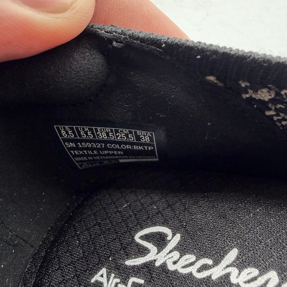 Skechers Cleo Point Chic Allure Ballet Flats Womens 8.5 Black Knit Shoes 159327 - Picture 11 of 11